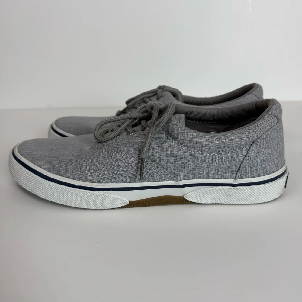 Sperry Top Sider Halyard CVO Linen Sneaker Men's Light Gray Size 10 - Picture 6 of 9